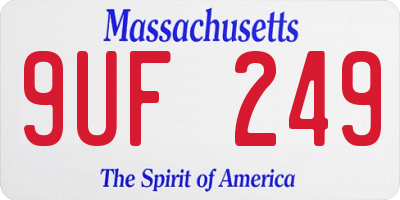 MA license plate 9UF249