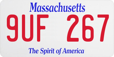 MA license plate 9UF267