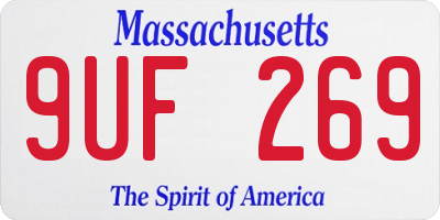 MA license plate 9UF269