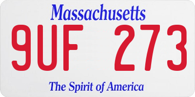MA license plate 9UF273