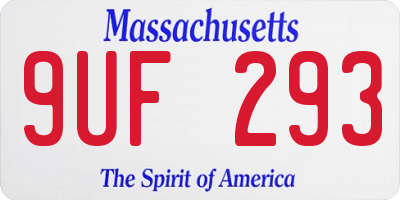 MA license plate 9UF293