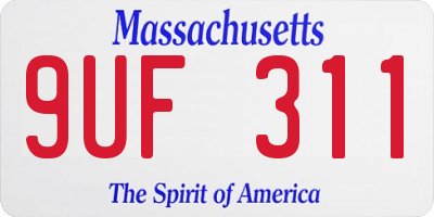 MA license plate 9UF311