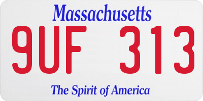 MA license plate 9UF313