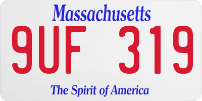 MA license plate 9UF319