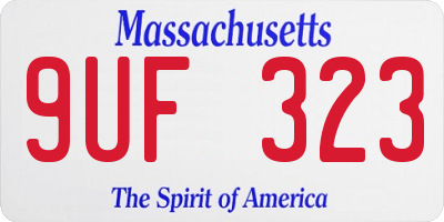 MA license plate 9UF323