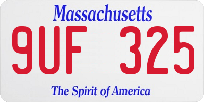 MA license plate 9UF325