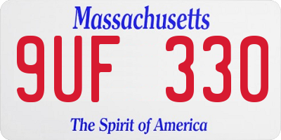 MA license plate 9UF330