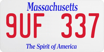MA license plate 9UF337