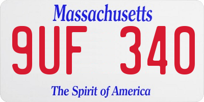 MA license plate 9UF340