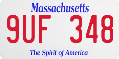 MA license plate 9UF348