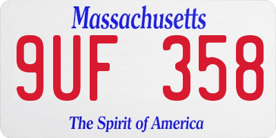 MA license plate 9UF358