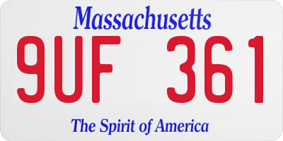 MA license plate 9UF361
