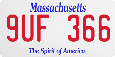 MA license plate 9UF366