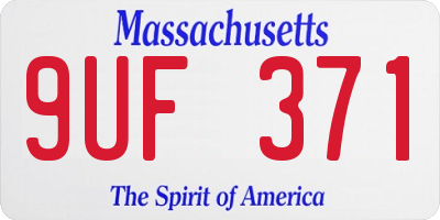 MA license plate 9UF371