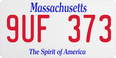 MA license plate 9UF373