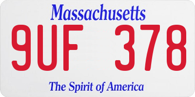 MA license plate 9UF378