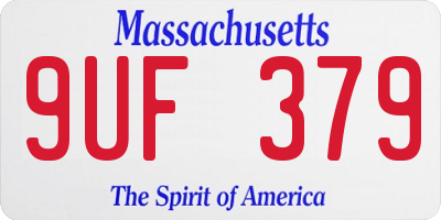 MA license plate 9UF379