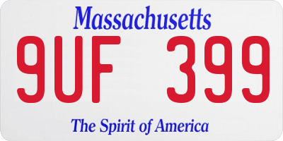 MA license plate 9UF399