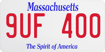 MA license plate 9UF400