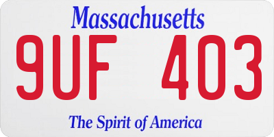 MA license plate 9UF403