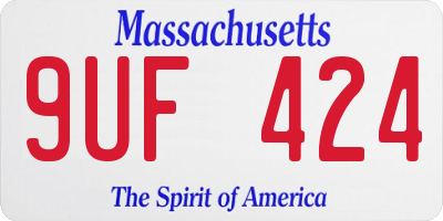 MA license plate 9UF424