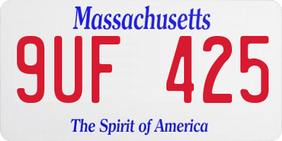 MA license plate 9UF425