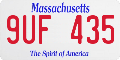 MA license plate 9UF435