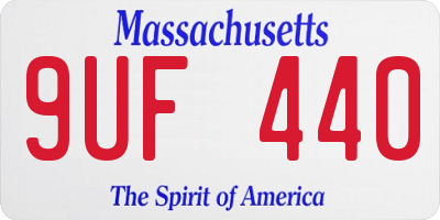 MA license plate 9UF440