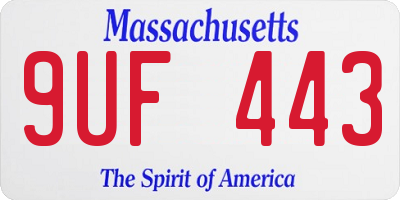 MA license plate 9UF443