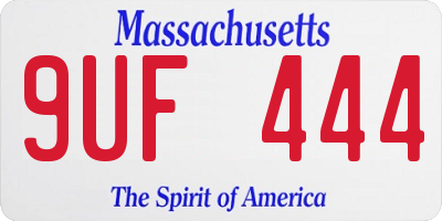 MA license plate 9UF444
