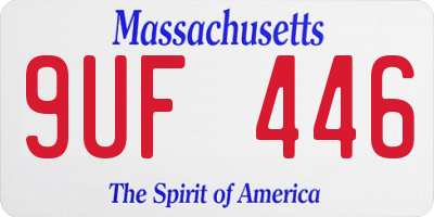 MA license plate 9UF446
