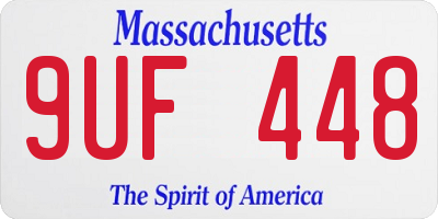 MA license plate 9UF448