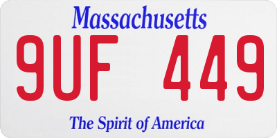 MA license plate 9UF449