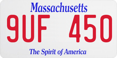 MA license plate 9UF450