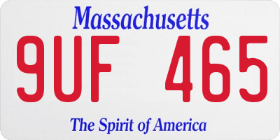 MA license plate 9UF465