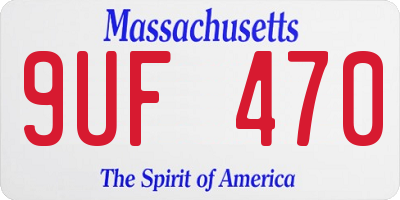 MA license plate 9UF470