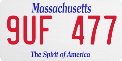 MA license plate 9UF477