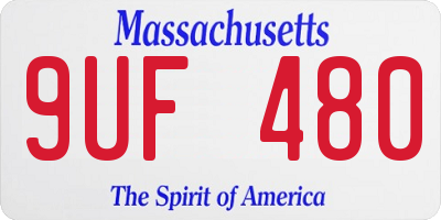 MA license plate 9UF480