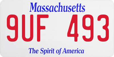 MA license plate 9UF493