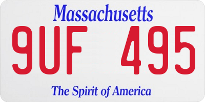 MA license plate 9UF495
