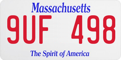 MA license plate 9UF498