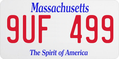 MA license plate 9UF499