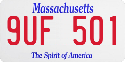 MA license plate 9UF501