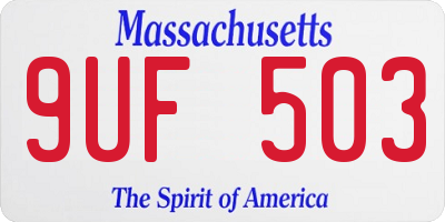 MA license plate 9UF503