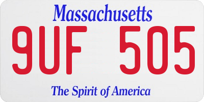 MA license plate 9UF505