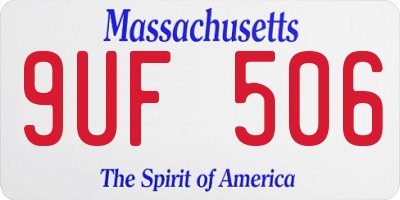 MA license plate 9UF506