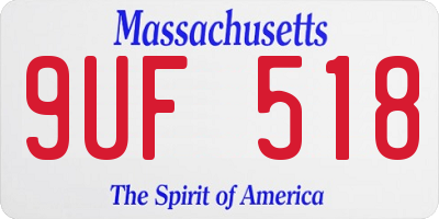 MA license plate 9UF518