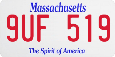 MA license plate 9UF519
