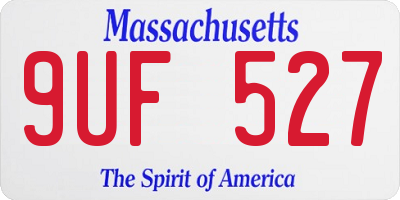 MA license plate 9UF527