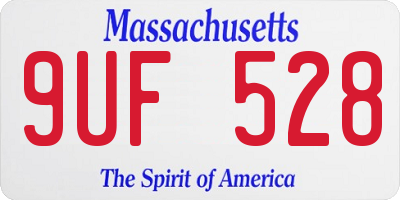 MA license plate 9UF528